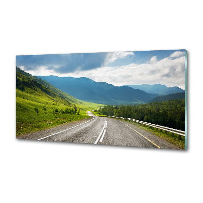 Glasrückwand für die küche Straße in den Bergen