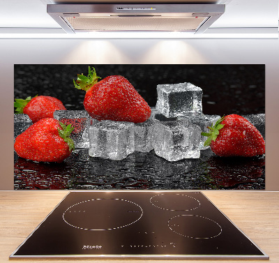 Küchen wandpaneel Erdbeeren mit Eis