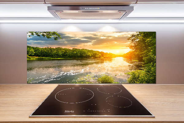 Platte für Küchenrückwand Dämmerung am Fluss