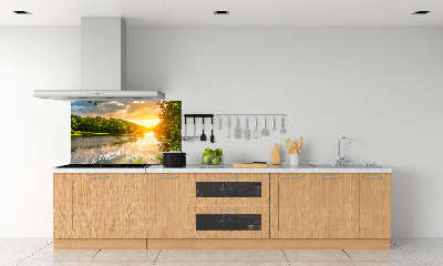 Platte für Küchenrückwand Dämmerung am Fluss