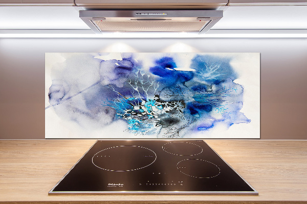 Glasrückwand für die küche Abstrakte Blumen