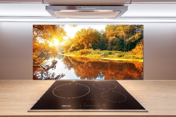 Platte für Küchenrückwand Fluss im Herbst