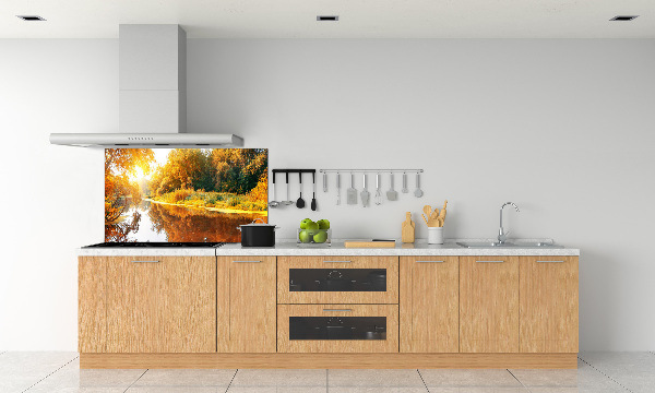 Platte für Küchenrückwand Fluss im Herbst