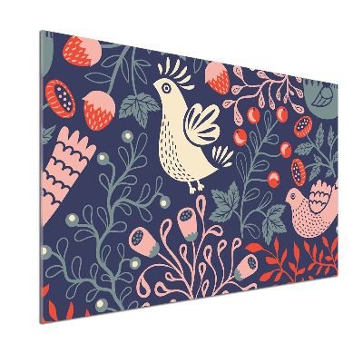 Platte für Küchenrückwand Hühnereulenpflanzen