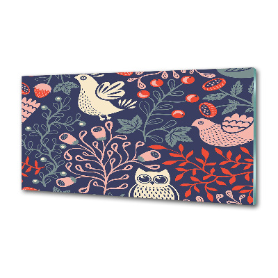 Platte für Küchenrückwand Hühnereulenpflanzen