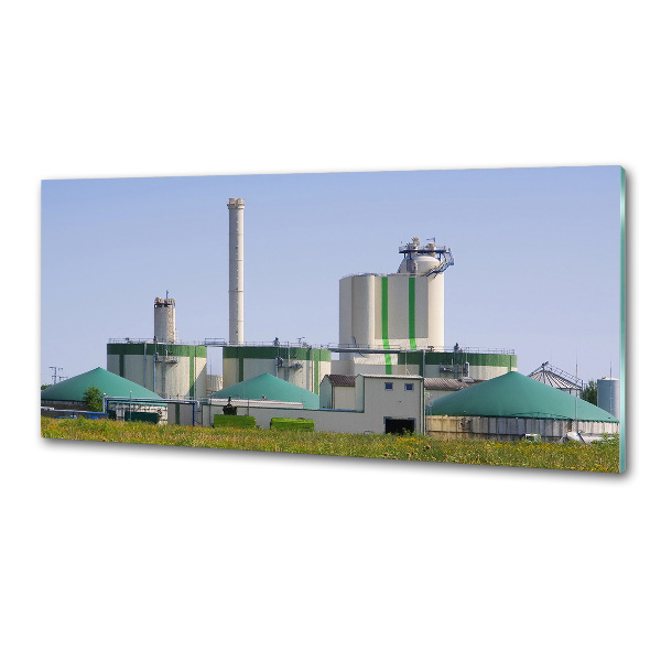 Glasrückwand für die küche Biogasanlage