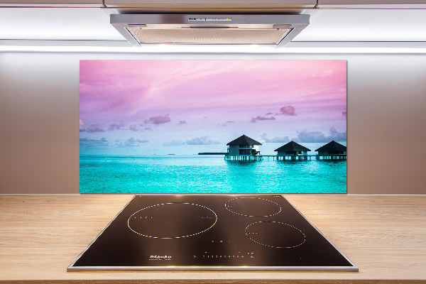 Glasrückwand für die küche Bungalows über dem Wasser