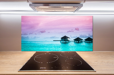 Glasrückwand für die küche Bungalows über dem Wasser