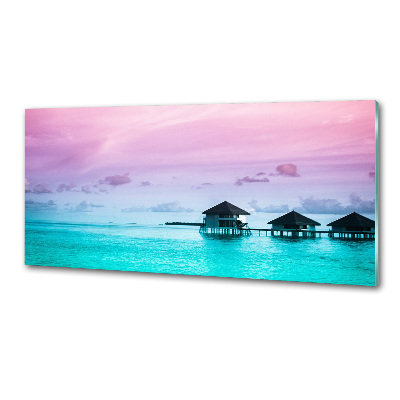 Glasrückwand für die küche Bungalows über dem Wasser