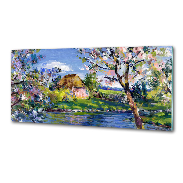 Glasrückwand für die küche Frühlingslandschaft