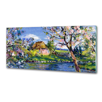 Glasrückwand für die küche Frühlingslandschaft