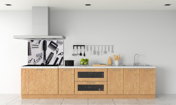 Glasrückwand für die küche Friseurwerkzeuge