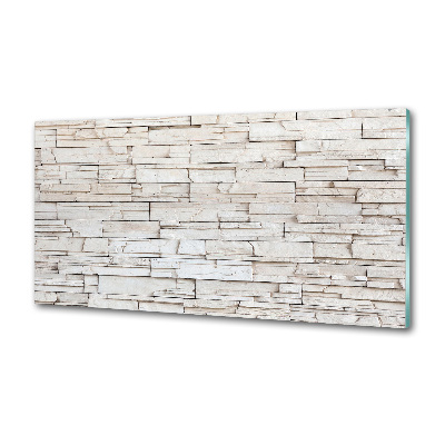 Küchen wandpaneel Weiße Steinmauer