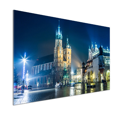 Glasrückwand für die küche Krakau bei Nacht