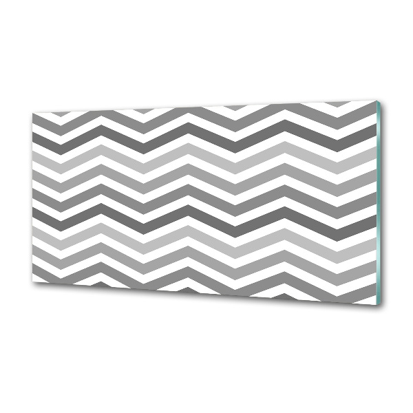 Glasrückwand für die küche Graue Zickzacklinien