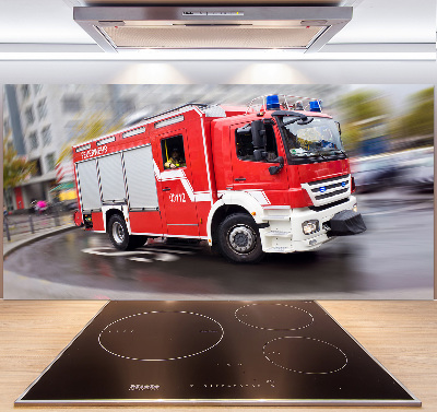 Küchen wandpaneel Feuerwehrwagen
