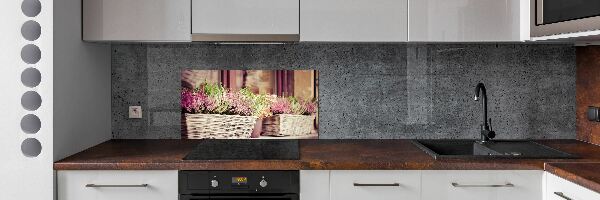 Glasrückwand für die küche Lavendel im Topf