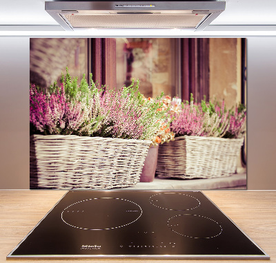 Glasrückwand für die küche Lavendel im Topf