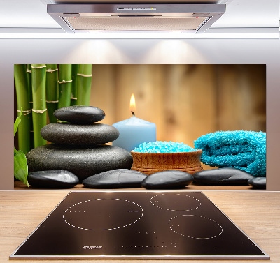 Glasrückwand für die küche Bambus