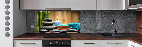 Glasrückwand für die küche Bambus