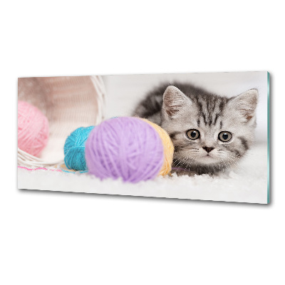 Platte für Küchenrückwand Katze mit Garnknäueln