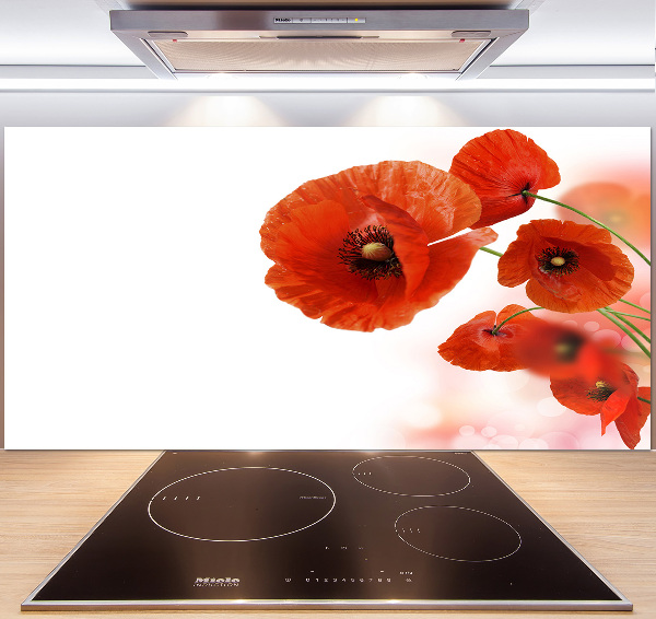 Küchen wandpaneel Mohnblumen