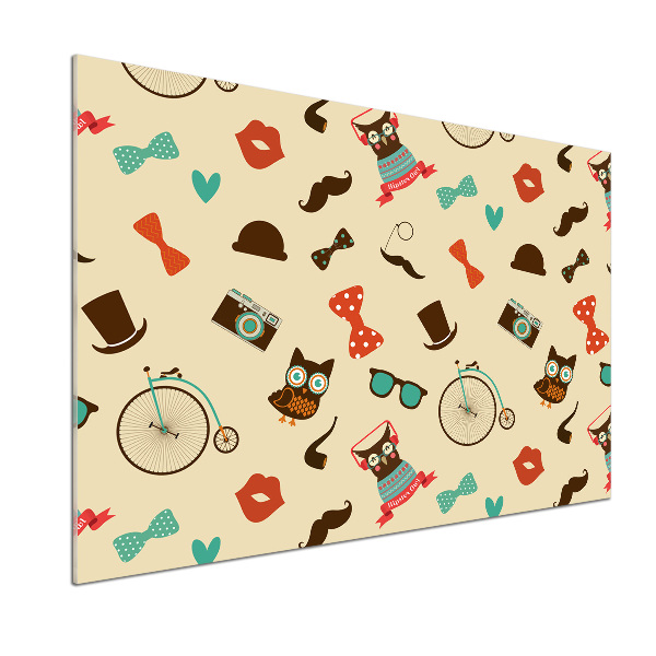 Platte für Küchenrückwand Hipster-Eulen