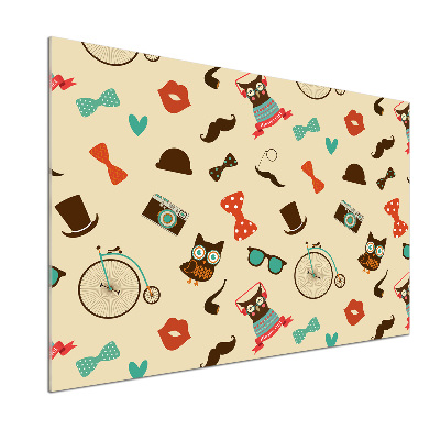 Platte für Küchenrückwand Hipster-Eulen