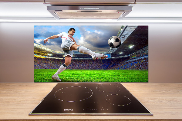 Küchen wandpaneel Ein Fußballspieler im Stadion