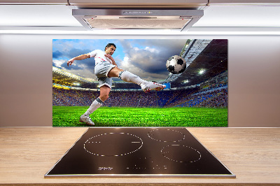Küchen wandpaneel Ein Fußballspieler im Stadion