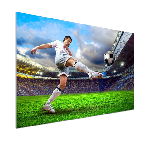 Küchen wandpaneel Ein Fußballspieler im Stadion