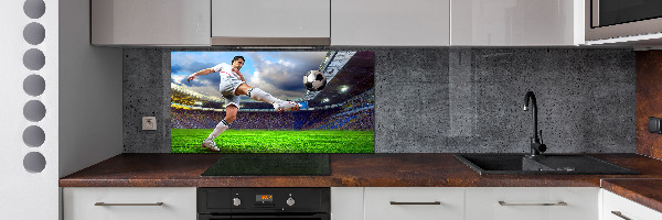 Küchen wandpaneel Ein Fußballspieler im Stadion
