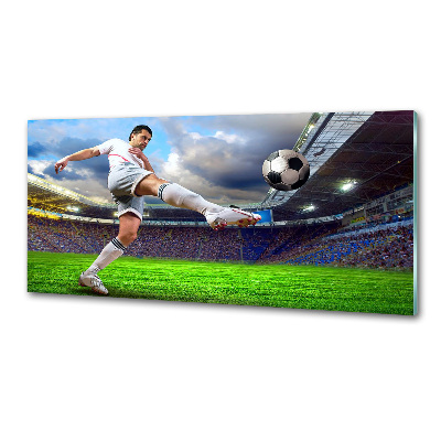Küchen wandpaneel Ein Fußballspieler im Stadion