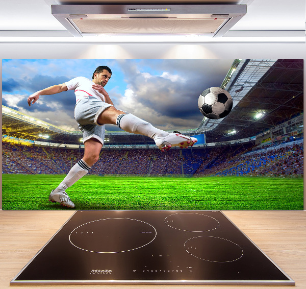 Küchen wandpaneel Ein Fußballspieler im Stadion
