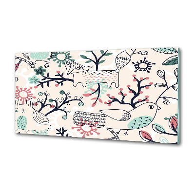 Platte für Küchenrückwand Tiere und Blumen