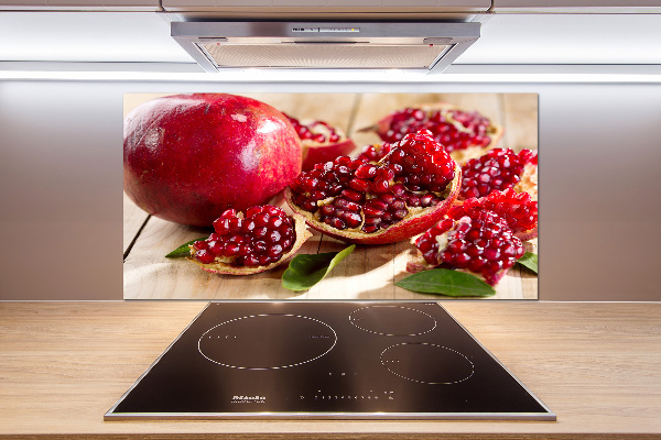 Glasrückwand für die küche Granatapfel mit Blättern