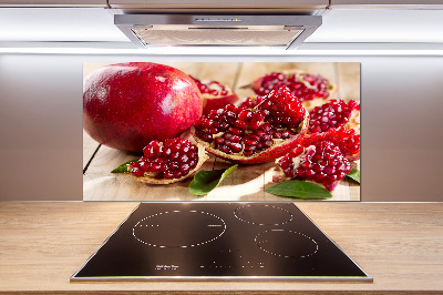 Glasrückwand für die küche Granatapfel mit Blättern