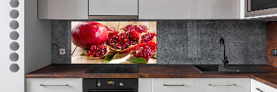 Glasrückwand für die küche Granatapfel mit Blättern
