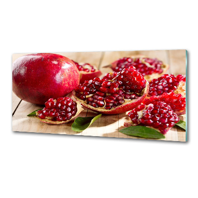 Glasrückwand für die küche Granatapfel mit Blättern