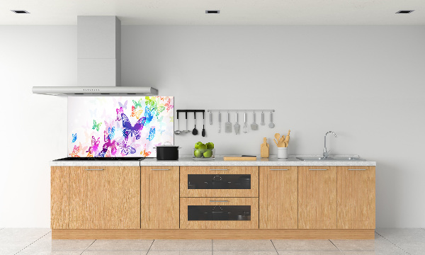 Glasrückwand für die küche Bunte Schmetterlinge