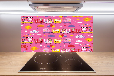 Küchen wandpaneel Tiere im Zug