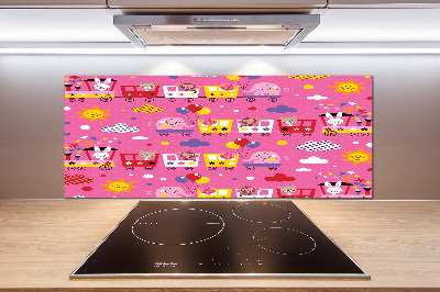 Küchen wandpaneel Tiere im Zug