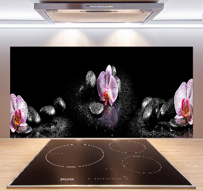 Glasrückwand für die küche Orchidee