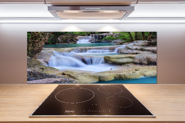 Küchen wandpaneel Wasserfall im Wald