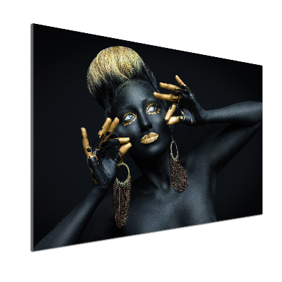 Küchen wandpaneel Frau in Schwarz