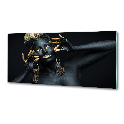 Küchen wandpaneel Frau in Schwarz