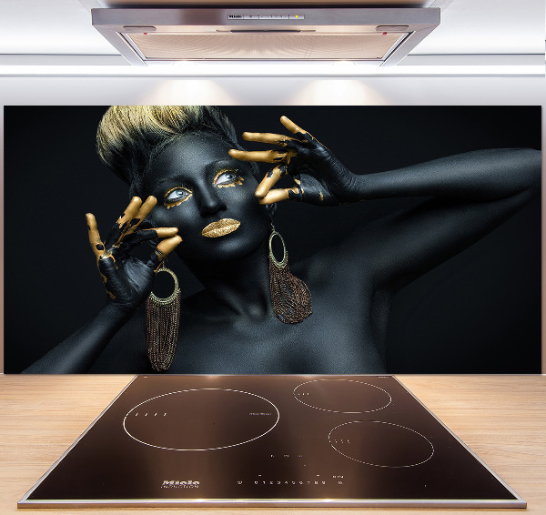 Küchen wandpaneel Frau in Schwarz