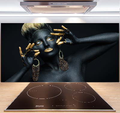 Küchen wandpaneel Frau in Schwarz