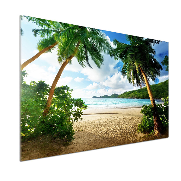 Platte für Küchenrückwand Palmen am Strand