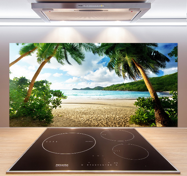 Platte für Küchenrückwand Palmen am Strand